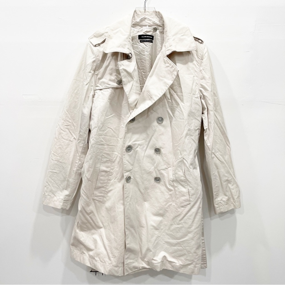 Club Monaco Belted Double Breasted Trench Coat Jacket Size Large